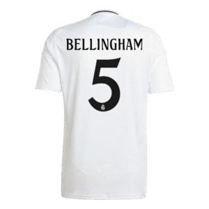 BELLINGHAM #5 Real Madrid Home  Soccer Jersey 2024/25 Top Soccer Jerseys Store