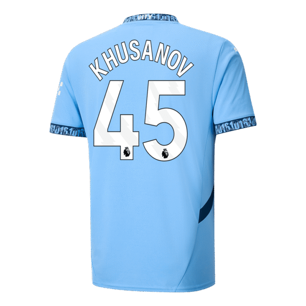 KHUSANOV #45 Manchester City Home  Soccer Jersey 2024/25 Top Soccer Jerseys Store
