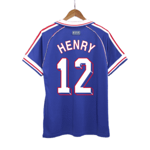 Retro HENRY #12 1998 France Home  Soccer Jersey Top Soccer Jerseys Store