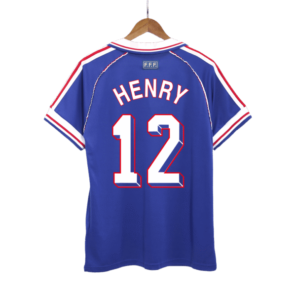 Retro HENRY #12 1998 France Home  Soccer Jersey Top Soccer Jerseys Store