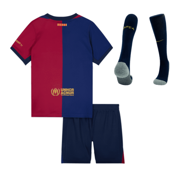 Kid's Barcelona Home  Soccer Jersey Kit(Jersey+Shorts+Socks) 2024/25-Spotify Logo Without Text Top Soccer Jerseys Store