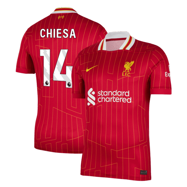 CHIESA #14 Liverpool Home  Soccer Jersey 2024/25 Top Soccer Jerseys Store
