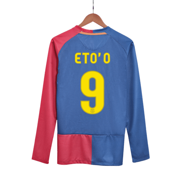 Retro ETO'O #9 2008/09 Barcelona Home Long Sleeve  Soccer Jersey- UCL Final Top Soccer Jerseys Store
