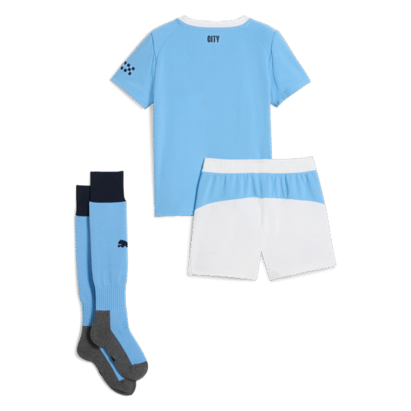 Kid's Manchester City Home Soccer Jersey Kit(Jersey+Shorts+Socks) 2025/26 - Image 2